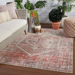 Jaipur Living Vibe by Jaipur Living Armeria Turkish Medallion Polyester Indoor Outdoor Runner Rug Pink 2'6"X8' RUG150645