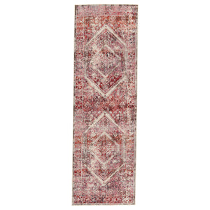 Jaipur Living Vibe by Jaipur Living Armeria Turkish Medallion Polyester Indoor Outdoor Runner Rug Pink 2'6"X8' RUG150645
