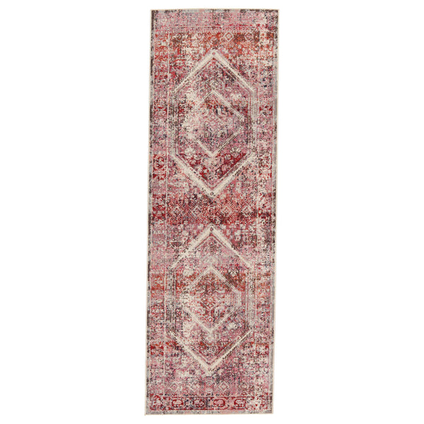 Jaipur Living Vibe by Jaipur Living Armeria Turkish Medallion Polyester Indoor Outdoor Runner Rug Pink 2'6"X8' RUG150645