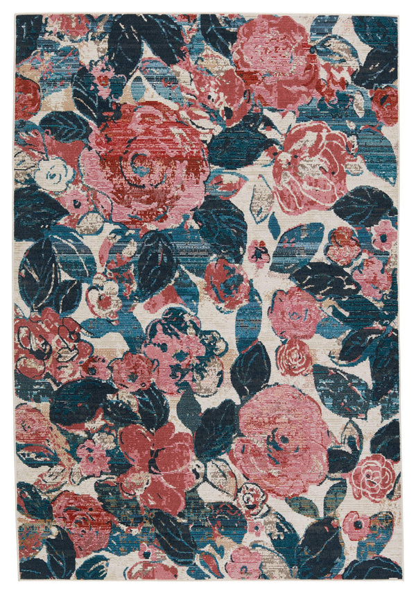 Jaipur Living Vibe by Jaipur Living Illiana Floral Polyester Indoor Outdoor Rug Romantic Turkish Style 4' x 5'7" RUG153203