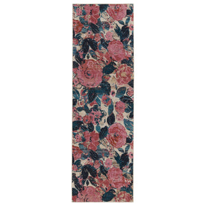 Jaipur Living Vibe by Jaipur Living Illiana Floral Polyester Indoor Outdoor Rug Romantic Turkish Style 2'6" x 8' RUG153200
