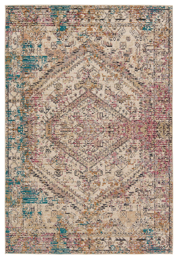 Jaipur Living Vibe by Jaipur Living Armeria Turkish Medallion Polyester Indoor Outdoor Runner Rug Multicolor 5'X7'3" RUG156806