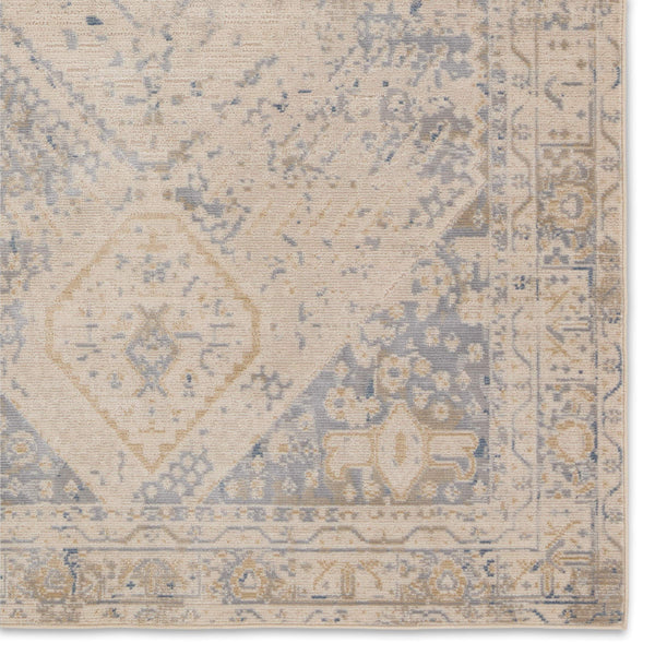 Jaipur Living Vibe by Jaipur Living Rush Medallion Runner Rug Indoor Outdoor Polypropylene Gray Blue RUG156810