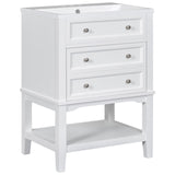 Hearth and Haven 24" Bathroom Vanity With Sink, Bathroom Storage Cabinet with Drawer and Open Shelf, White