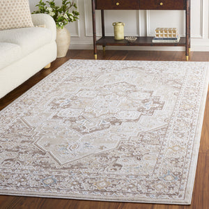 Safavieh Sydney Traditional Beige Brown Ivory Area Rug — Power-Loomed Durability, Soft Textured Blend 6'-6" x 6'-6" SYD402B-7R