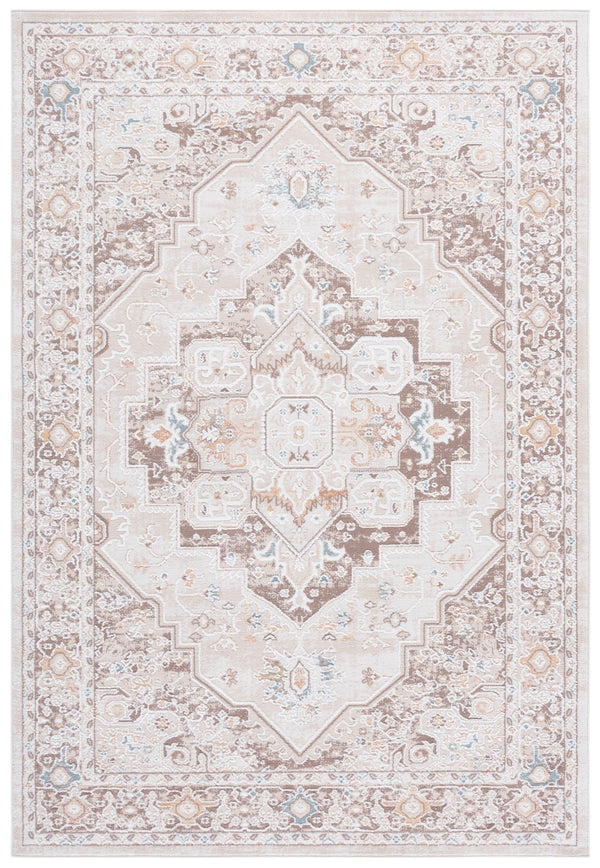 Safavieh Sydney Traditional Beige Brown Ivory Area Rug — Power-Loomed Durability, Soft Textured Blend 6'-6" x 6'-6" SYD402B-7R