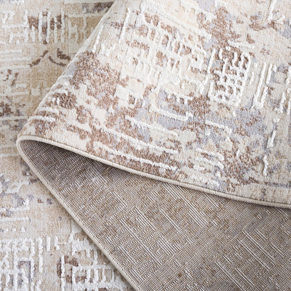 Safavieh Sydney Transitional Round Area Rug In Beige & Brown-Grey — Low-Profile, Durable Power-Loomed Turkish Blend 6'-6" x 6'-6" SYD404B-7R