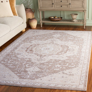 Safavieh Sydney Transitional Runner Rug In Beige Brown Ivory Medallion — Low Pile, Durable, Turkish-Made 2'-0" x 8'-0" SYD406B-28