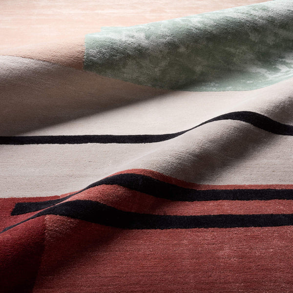 Jaipur Living Jaipur Living Segment Hand Tufted Geometric Viscose Wool Accent Rug in Bold Red Pink RUG143927
