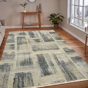 Synergy Hand-knotted Wool Viscose Abstract Area Rug Artisan Carved Modern Accent