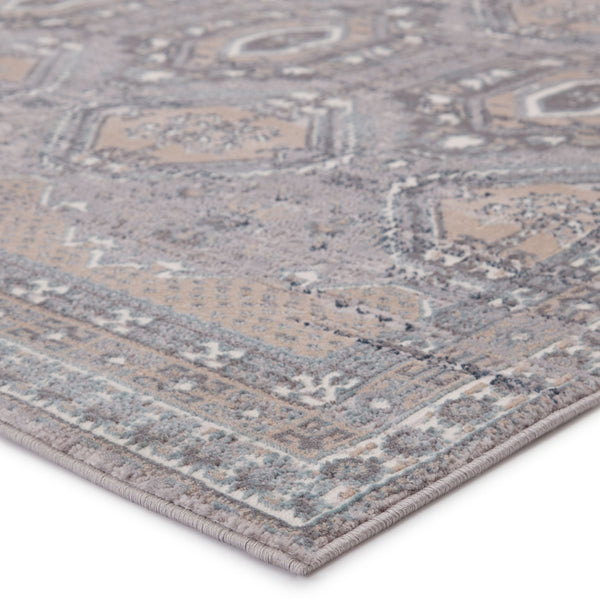 Jaipur Living Vibe by Jaipur Living Trellis Medallion Area Rug High-low Pile Gray Beige Indoor RUG148608