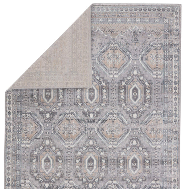 Jaipur Living Vibe by Jaipur Living Trellis Medallion Area Rug High-low Pile Gray Beige Indoor RUG148608
