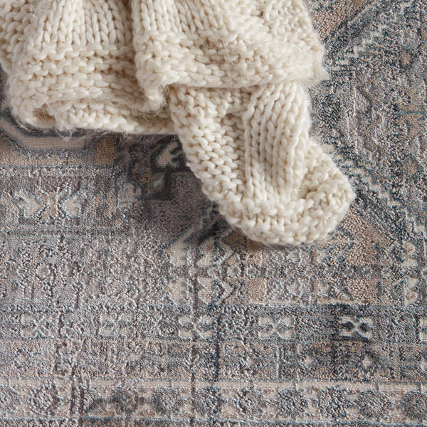 Jaipur Living Vibe by Jaipur Living Trellis Medallion Area Rug High-low Pile Gray Beige Indoor RUG148608