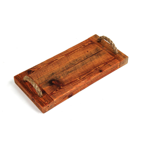 Zentique Double Serving Board 15x24 - Rustic Reclaimed Wood Charcuterie Board For Elegant Entertaining Stained With Mineral Oil Reclaimed Wood,Burlap Sboard 15x24