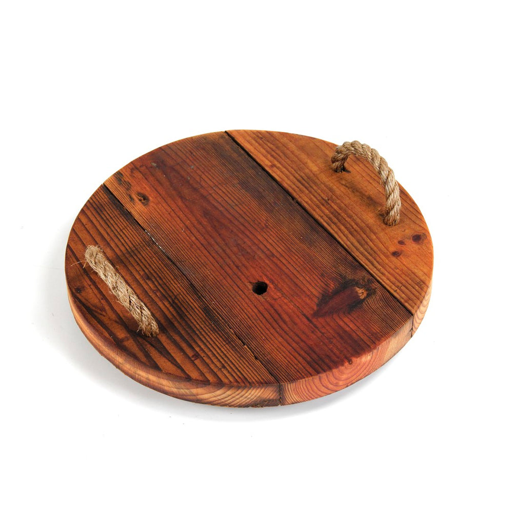 Zentique Serving Board: Exquisite 18" Round Reclaimed Wood For Elegant Entertaining And Charcuterie Displays Stained With Mineral Oil Reclaimed Wood Sboard 24" Round