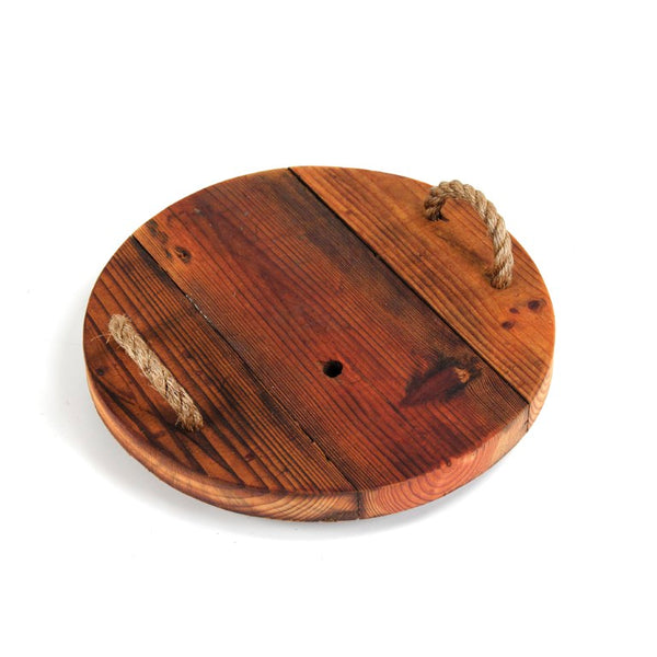 Zentique Serving Board Reclaimed Wood 18" Round Rustic Charcuterie Platter with Smooth Sealed Food-Safe Finish W18 x D18 Sboard 18" Round
