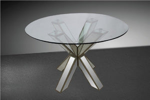 VIG Furniture Hancock Transitional Mirrored Round Glass Dining Table VGMCGD1216