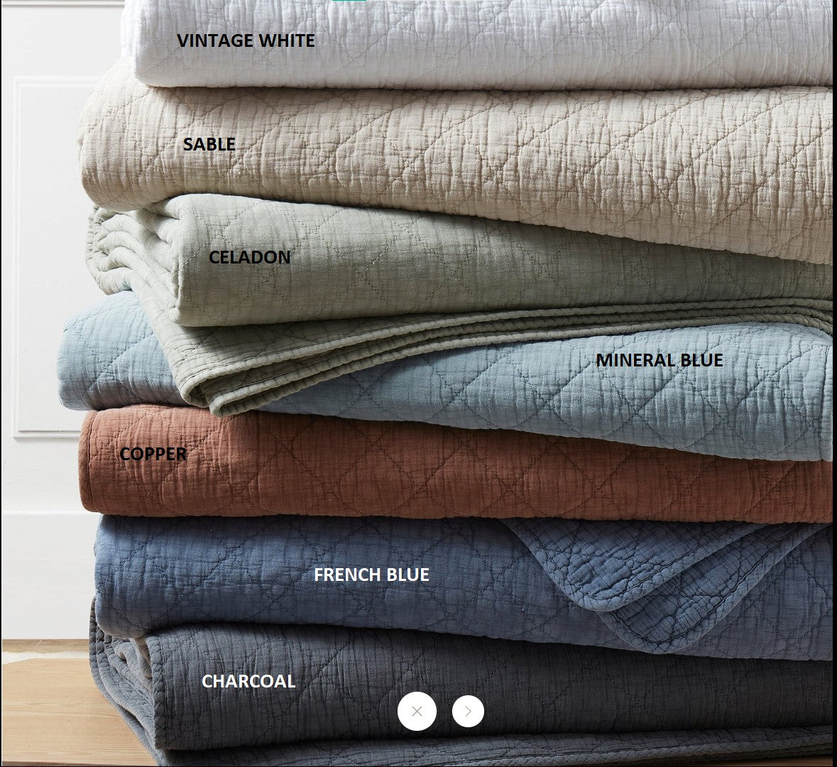 HiEnd Accents Stonewashed Cotton Gauze Quilt - Thumbnail 5