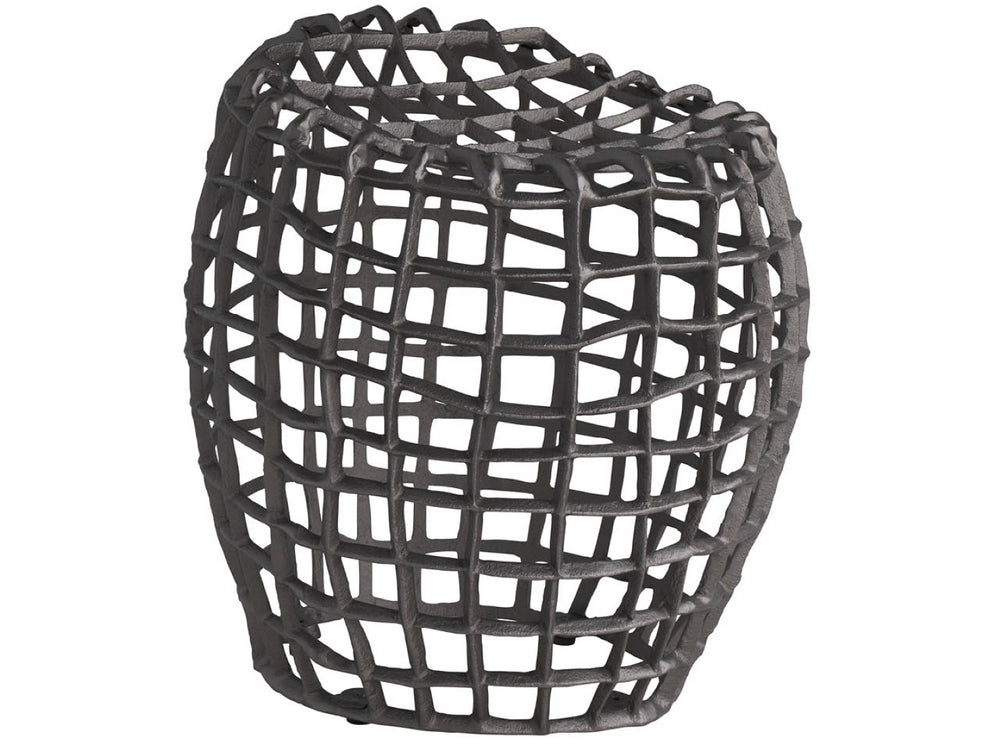 Universal Furniture Seadrift Stool – Elegant Antique Nickel Finish, Coastal Design, 17-inch Versatile Accent Piece Antique Nickel  U533819-universal