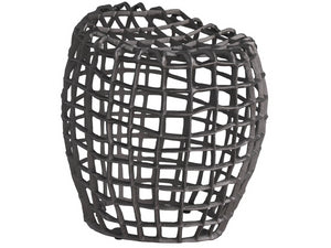 Universal Furniture Seadrift Stool – Elegant Antique Nickel Finish, Coastal Design, 17-inch Versatile Accent Piece Antique Nickel  U533819-universal