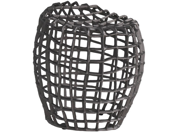 Universal Furniture Seadrift Stool – Elegant Antique Nickel Finish, Coastal Design, 17-inch Versatile Accent Piece Antique Nickel  U533819-universal