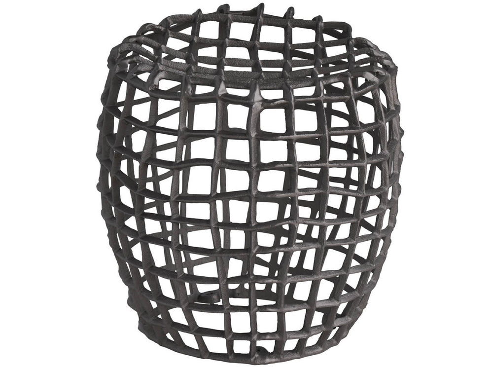 Universal Furniture Seadrift Stool – Elegant Antique Nickel Finish, Coastal Design, 17-inch Versatile Accent Piece Antique Nickel  U533819-universal