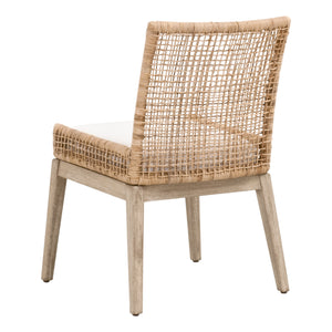Essentials For Living Seaside Dining Chair Set Of 2 - Coastal Style With Rattan, Gray Mahogany Frame & Easy-clean Cushion Natural Rattan,Livesmart Peyton,Pearl,Natural Gray Mahogany Solid Mahogany Wood,Aluminum,Slimit Rattan 6836.Nat/Lpprl/Ng