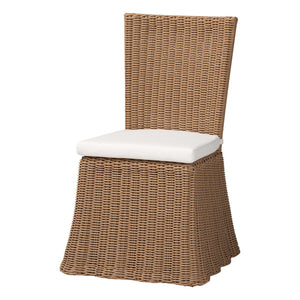 Baxton Studio Bali & Pari Serge Handwoven Seagrass Dining Chair with Scalloped Boho Metal Base Serge-Natural Banana-Cushion-DC