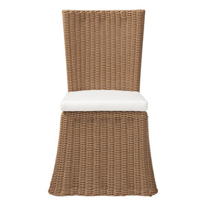 Bali & Pari Serge Handwoven Seagrass Dining Chair with Scalloped Boho Metal Base