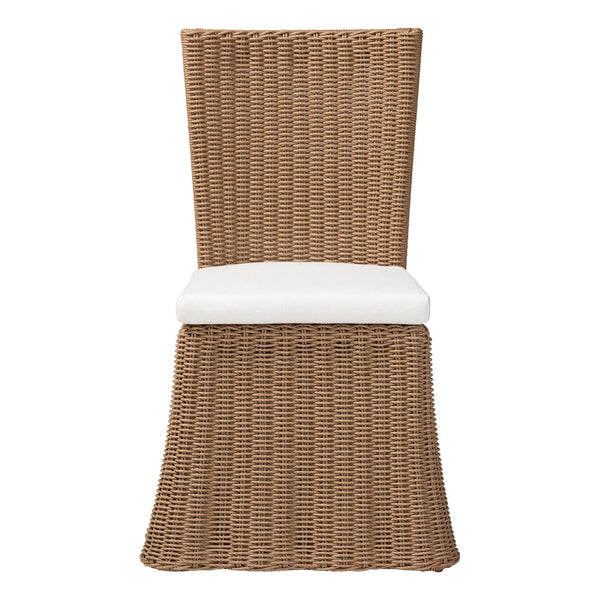 Bali & Pari Serge Handwoven Seagrass Dining Chair with Scalloped Boho Metal Base