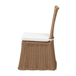 Bali & Pari Serge Handwoven Seagrass Dining Chair with Scalloped Boho Metal Base