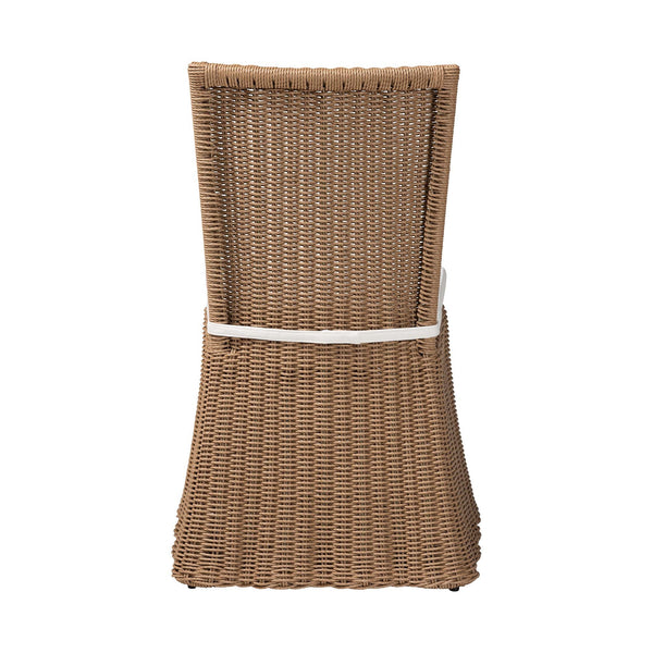 Bali & Pari Serge Handwoven Seagrass Dining Chair with Scalloped Boho Metal Base