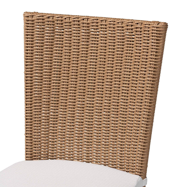 Bali & Pari Serge Handwoven Seagrass Dining Chair with Scalloped Boho Metal Base