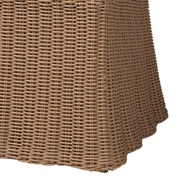 Bali & Pari Serge Handwoven Seagrass Dining Chair with Scalloped Boho Metal Base