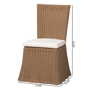 Bali & Pari Serge Handwoven Seagrass Dining Chair with Scalloped Boho Metal Base