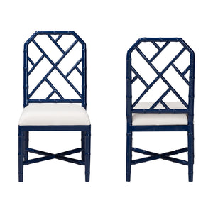 Bali & Pari Sergio Solid Mahogany Artisan Carved Bohemian Dining Chairs for Room Set of 2