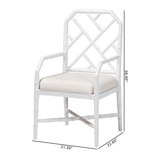 Bali & Pari Sergio Mahogany Chippendale Dining Chair Set with Carved Bamboo Upholstered Seat
