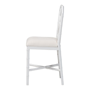 Bali & Pari Sergio Mahogany Counter Stool Chippendale Carved Frame Upholstered Dining Seat