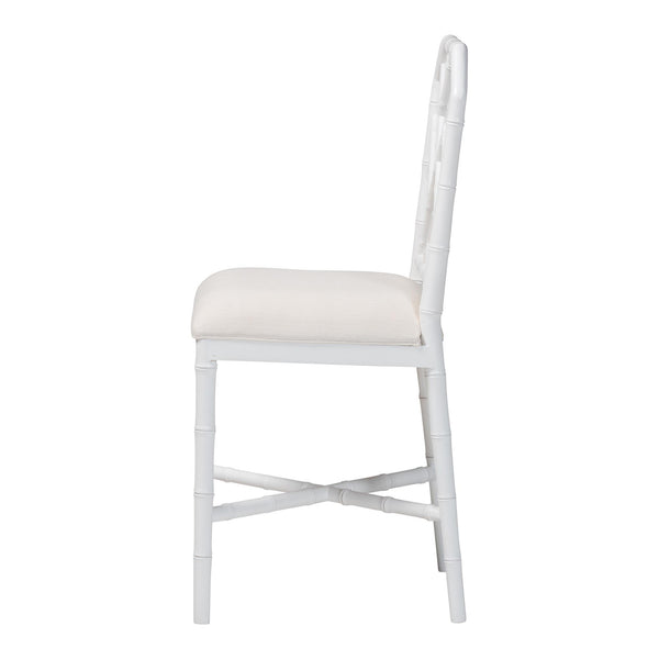 Bali & Pari Sergio Mahogany Counter Stool Chippendale Carved Frame Upholstered Dining Seat