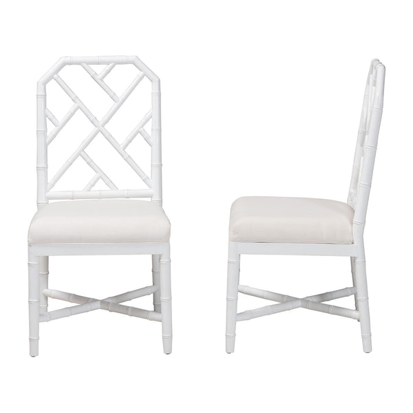Bali & Pari Sergio Solid Mahogany Artisan Carved Bohemian Dining Chairs for Room Set of 2