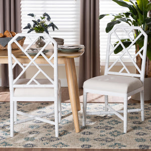 Bali & Pari Sergio Solid Mahogany Artisan Carved Bohemian Dining Chairs for Room Set of 2