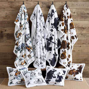 Hiend Accents Elsa Cowhide Campfire Sherpa Throw - Luxurious Warmth For Cozy Nights & Stylish Home Décor Tan,Natural Front, 100% Polyester,Back, 100% Polyester (Sherpa Fabric) Cf3067th-os-br