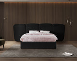 Shiloh Black Boucle Fabric Queen Bed ShilohBlack-Q Meridian Furniture