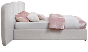 Shiloh Cream Boucle Fabric Queen Bed ShilohCream-Q Meridian Furniture