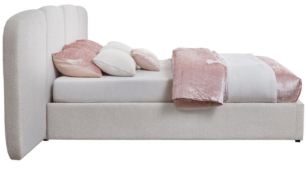 Shiloh Cream Boucle Fabric Queen Bed ShilohCream-Q Meridian Furniture