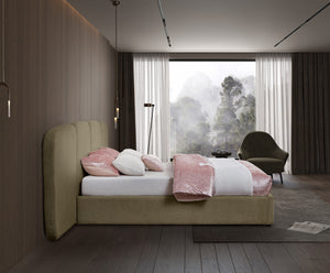 Shiloh Olive Green Boucle Fabric King Bed ShilohOlive-K Meridian Furniture