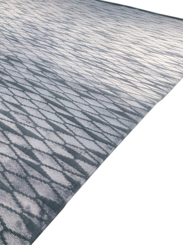 Pasargad Home Modern Collection Hand-knotted Abstract Silk & Wool Area Rug For Elegant Spaces   Shimmer-7 8x10