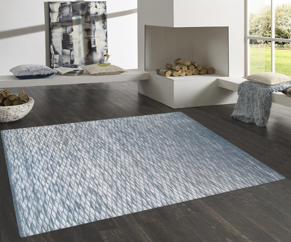 Pasargad Home Modern Collection Hand-knotted Abstract Silk & Wool Area Rug For Elegant Spaces   Shimmer-7 8x10