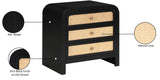 Siena Black Night Stand SienaBlack-NS Meridian Furniture