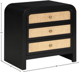 Siena Black Night Stand SienaBlack-NS Meridian Furniture